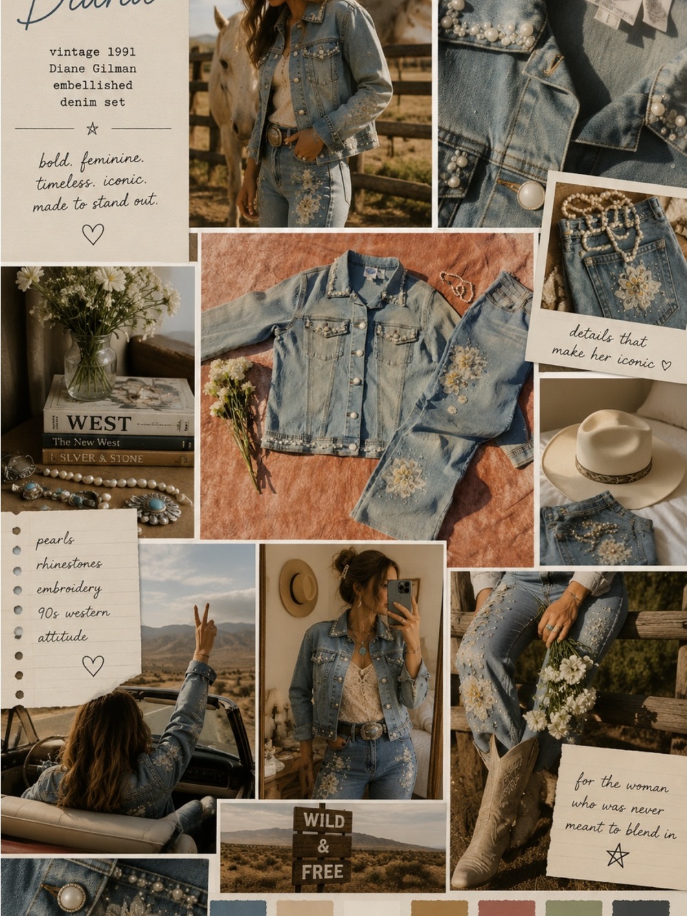 DG2 by Diane Gilman Light Blue Embellished Denim Set